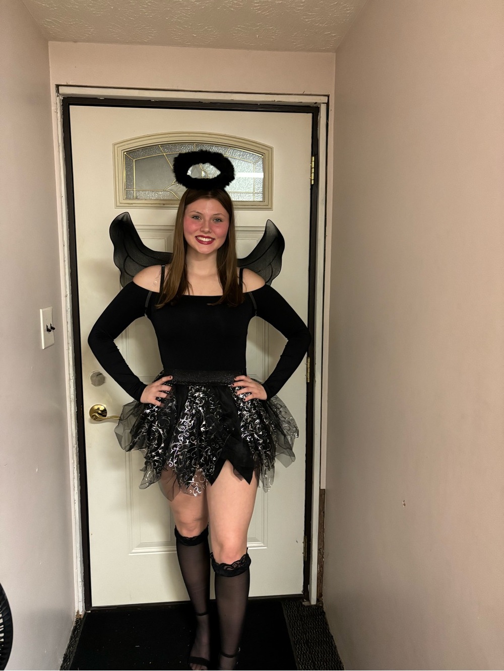 Adult Fallen angel  Costume with Halo and Wings